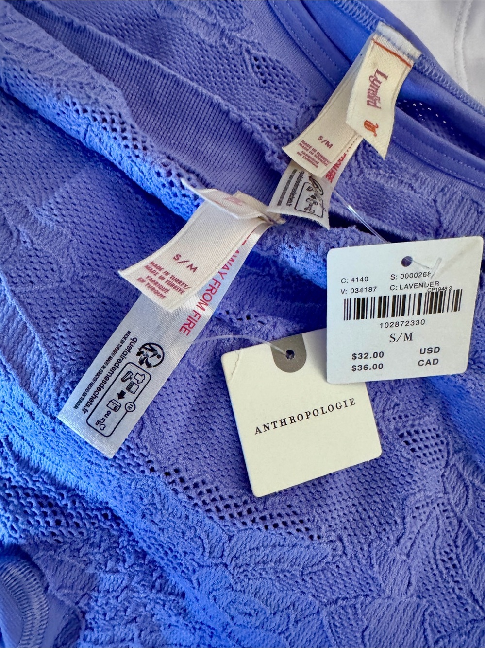 Anthropologie SET LyreBird Seamless Lace Periwinkle Blue Bralette & Boyshort NWT - Picture 2 of 11